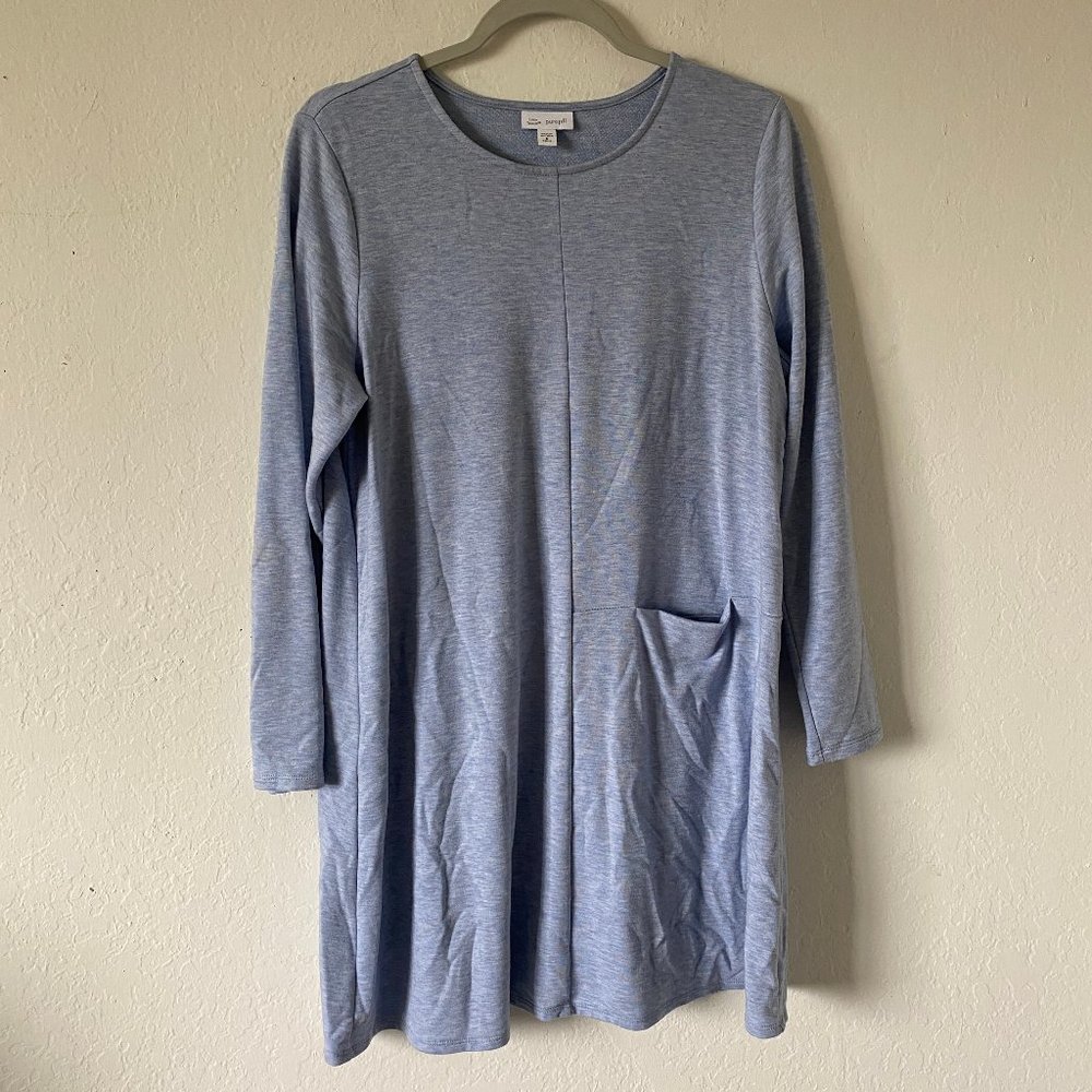 Pure Jill Womens Dress Minimalist Pocket Blue Size PM Sweater Long Sleeve Casual